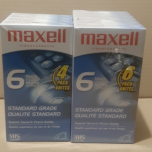10 Maxell Sandard Grade 6 hrs Video Cassettes New - Picture 2 of 3